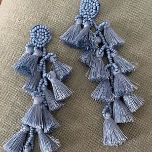 Beaded Tassel Drop Post Earrings